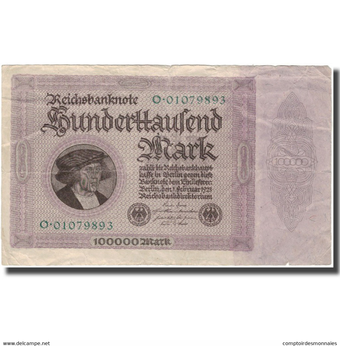 Billet, Allemagne, 100,000 Mark, 1923-02-01, KM:83a, TB - 100.000 Mark