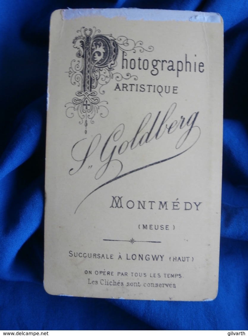 Photo CDV Goldberg à Montmédy  Portrait Jeune Homme  Cravate à Pois CA 1885-90 - L424A - Alte (vor 1900)