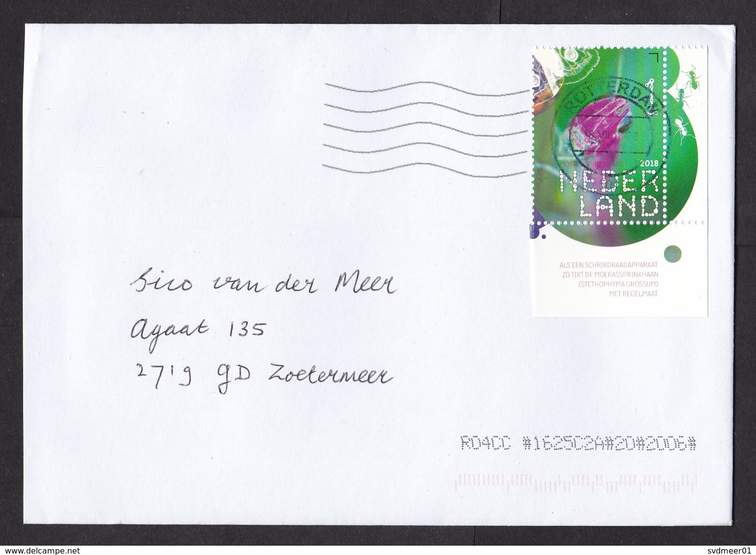 Netherlands: Cover, 2018, 1 Stamp+tab, Grasshopper, Insect, Animal, Ant (traces Of Use) - Briefe U. Dokumente