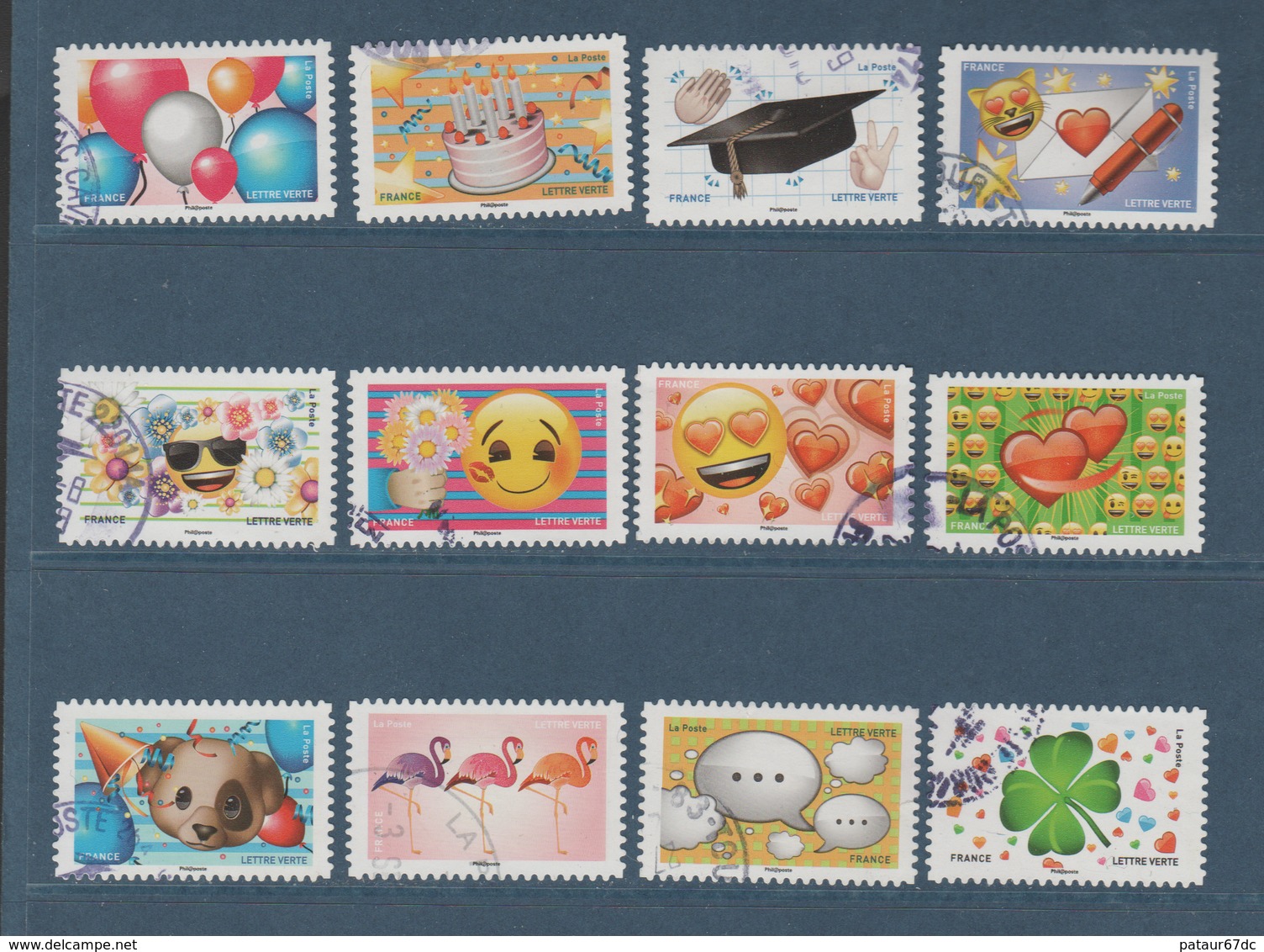 FRANCE / 2018 / Y&T N° AA 1558/1569 : "Emoji" (Série Complète 12 TP) - Choisis - Tous Cachets Ronds - Oblitérés