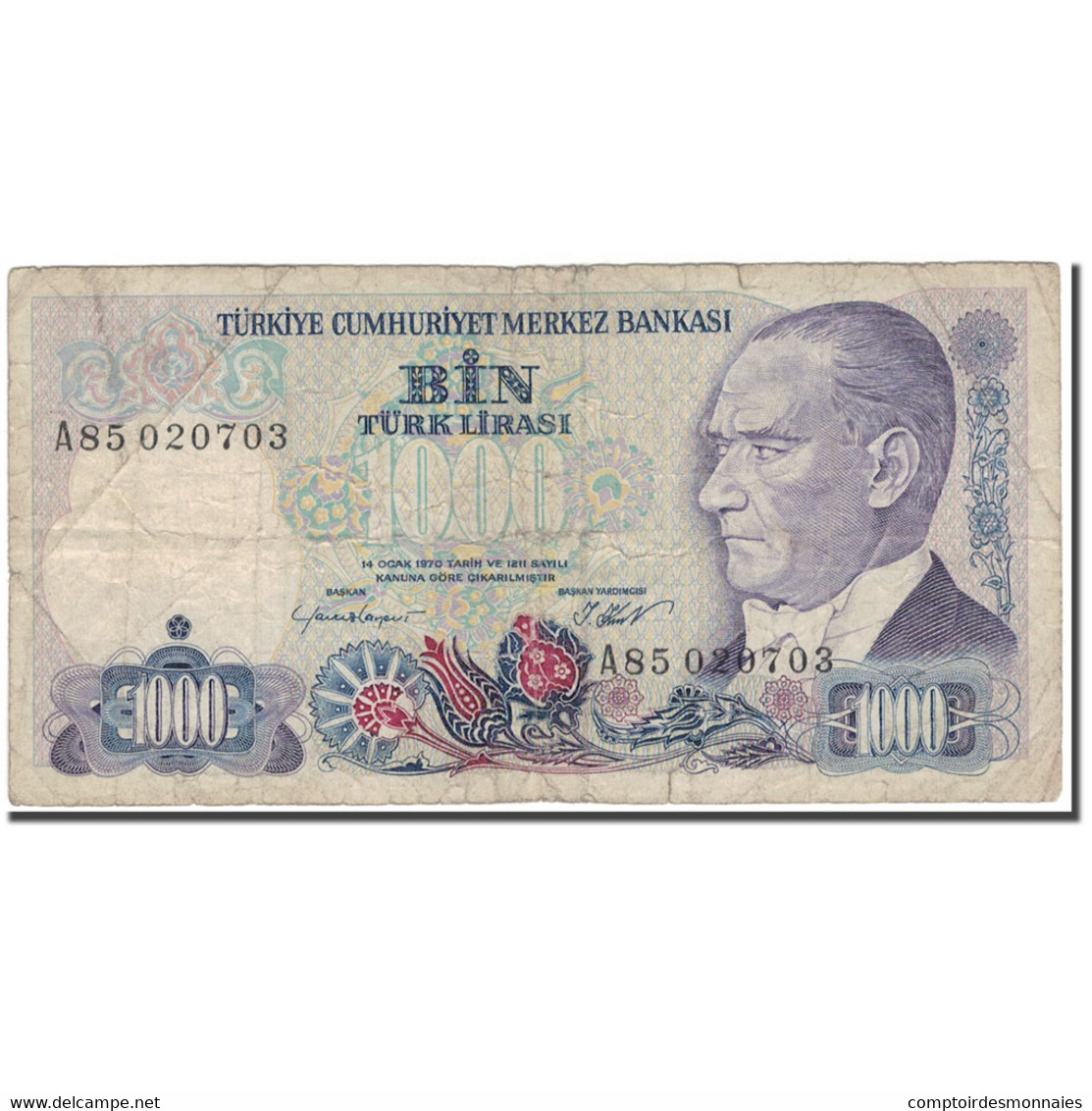 Billet, Turquie, 1000 Lira, KM:196, B+ - Turquie