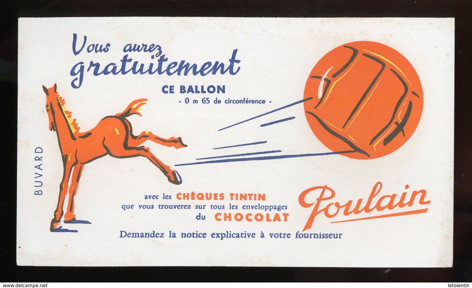 BUVARD:  CHOCOLAT POULAIN - FORMAT  Env. 12,5X21,5 Cm - Chocolat