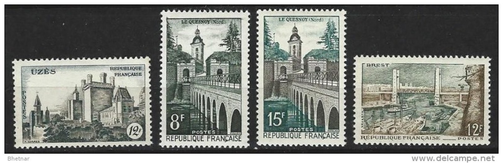 FR YT 1099 1105 1106 1117 " Sites Et Monuments " 1957 Neuf** - Neufs