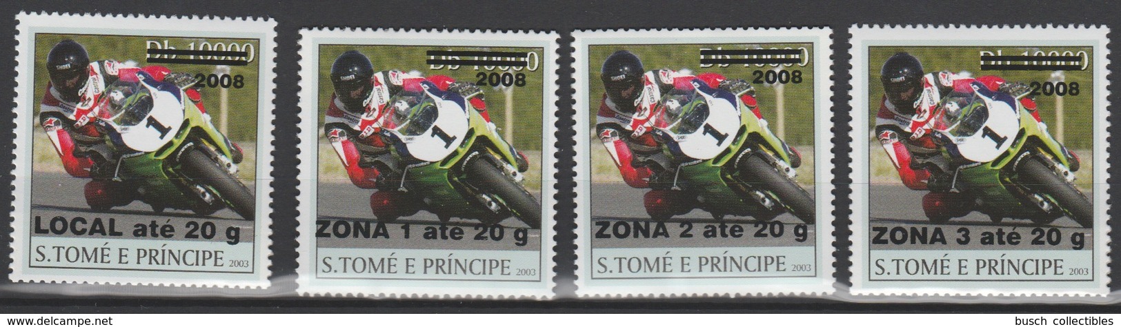 Sao S. Tomé & Principe 2008 / 2009 Mi. 4009-4015 Motorbike Motorrad Moto 4 Val. - Motorräder