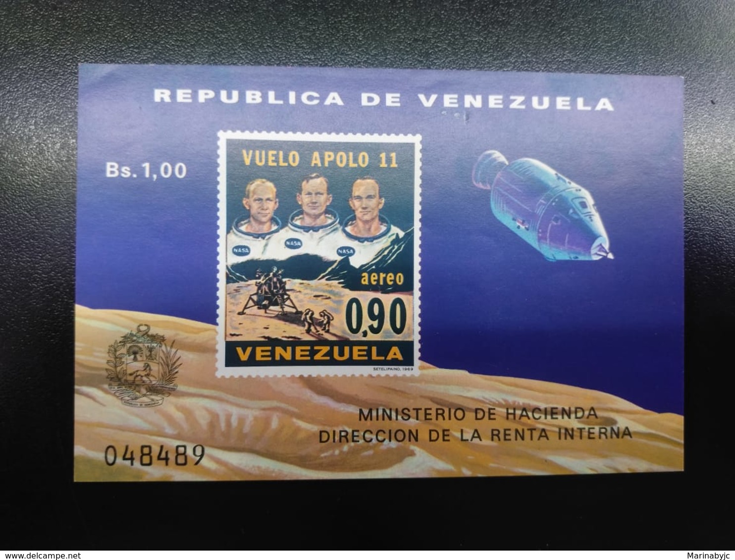 W) 1977 VENEZUELA, FLIGHT APOLLO 11, EXPLORADORES ESPACIO A COLOR, MNH - Venezuela