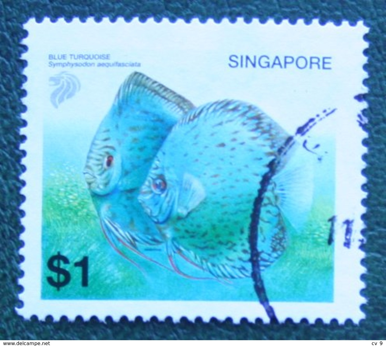 $1 Fish Vis Fisch Poisson Blue Turquoise 2001 2002 Mi 1178 YT 1122 Used Gebruikt Oblitere SINGAPORE SINGAPUR - Singapur (1959-...)