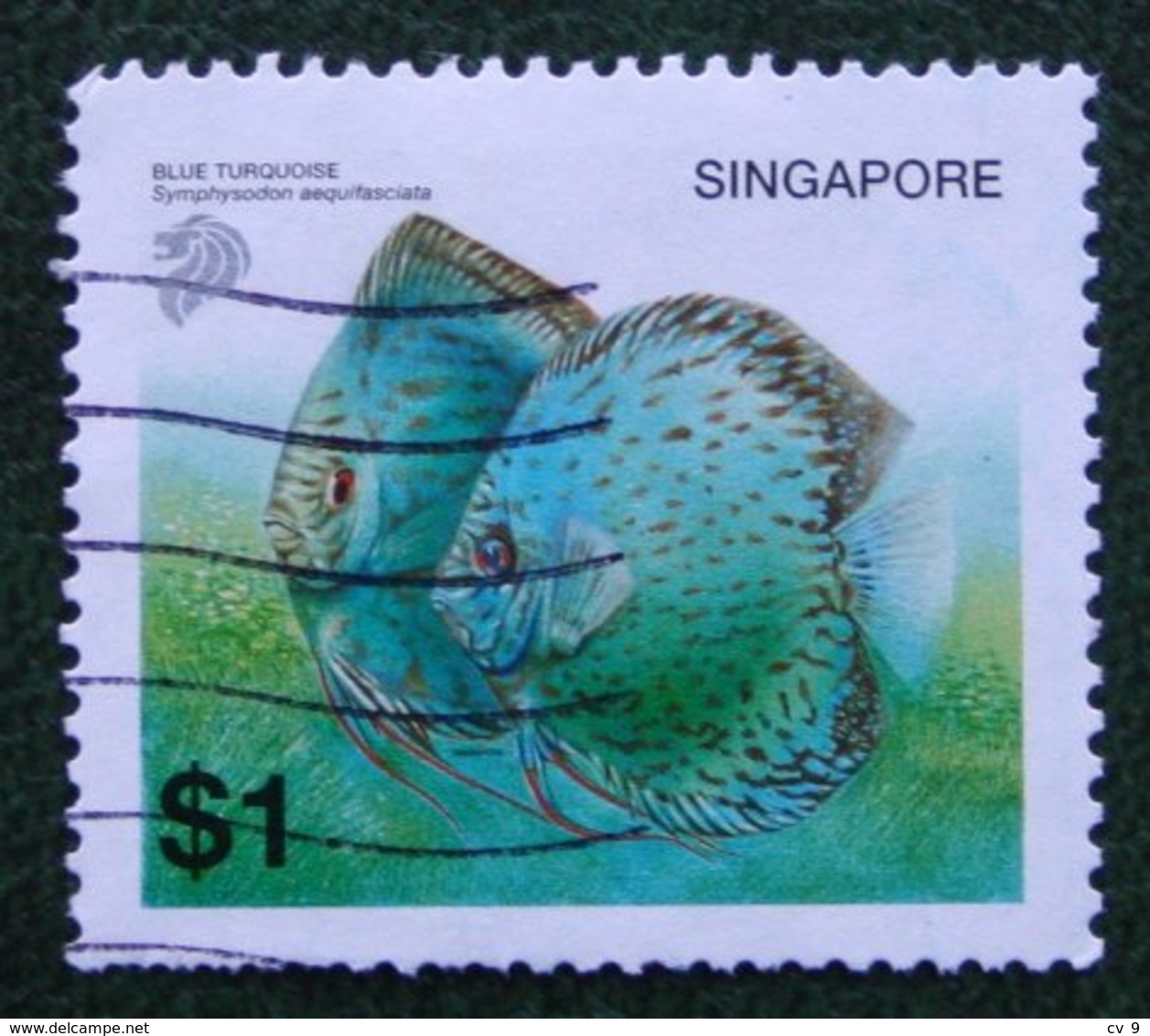 $1 Fish Vis Fisch Poisson Blue Turquoise 2001 2002 Mi 1178 YT 1122 Used Gebruikt Oblitere SINGAPORE SINGAPUR - Singapur (1959-...)