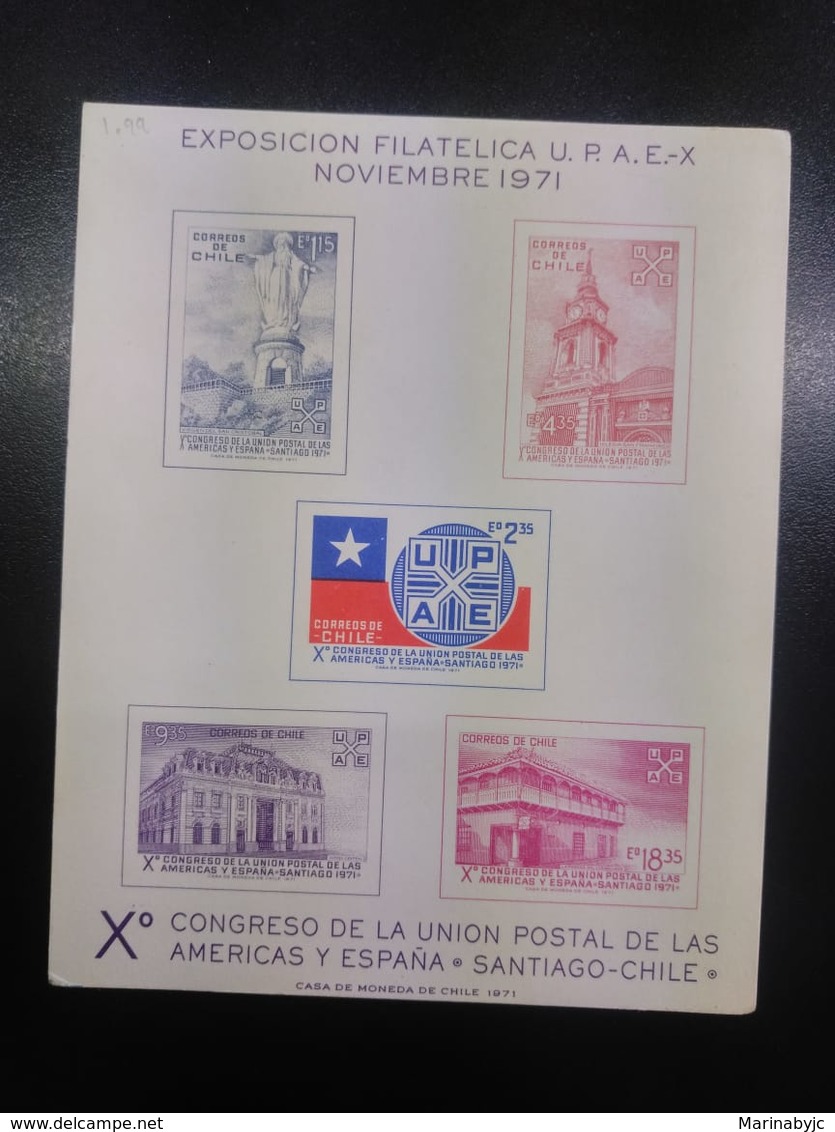 W) 1971 CHILE, CONGRESS UNION POSTAL AMERICAS AND SPAIN MNH - Chile