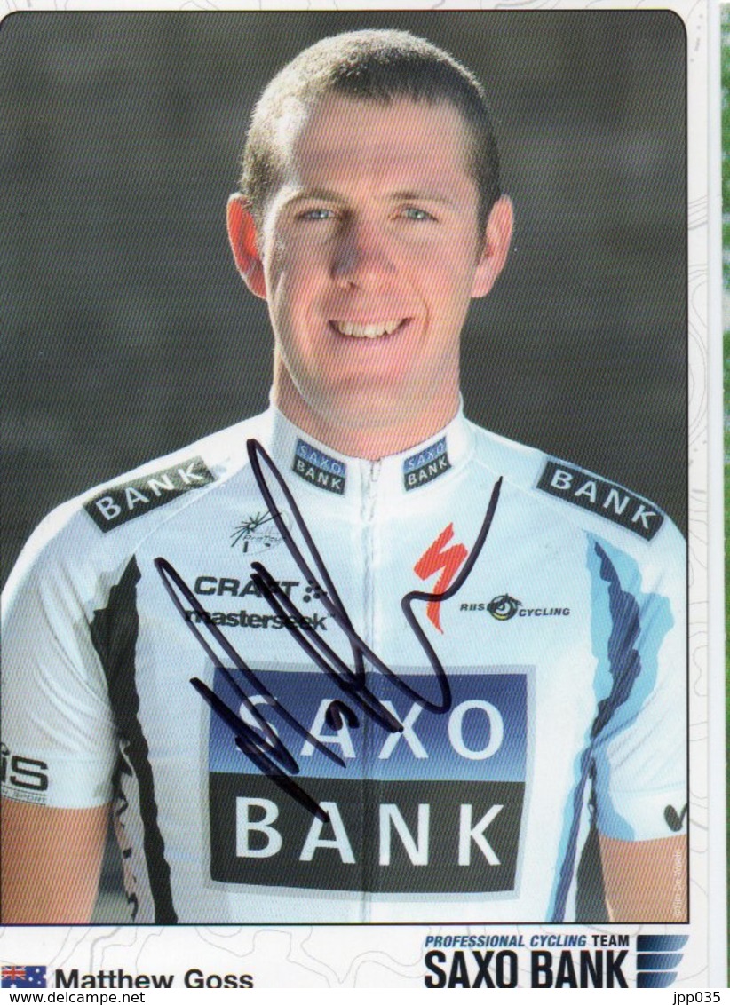 CYCLISME TOUR  DE  FRANCE  Autographe MATTHEWS GOSS - Cyclisme