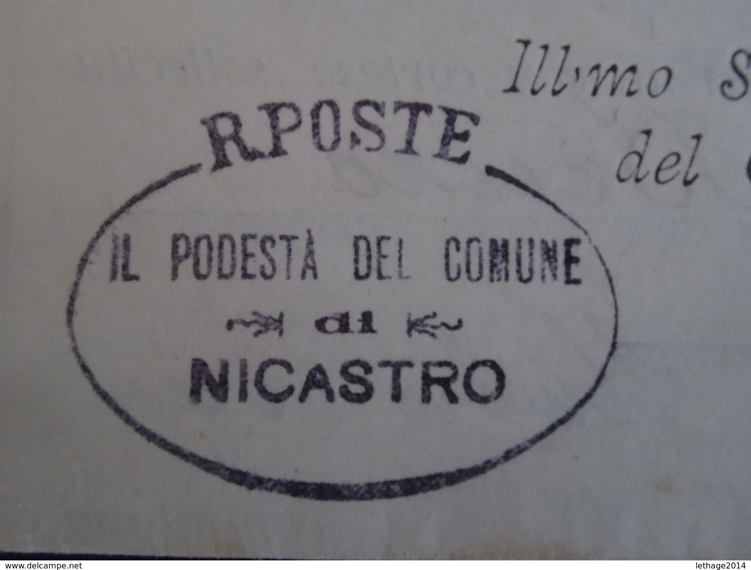 REGNO ITALIA BIGLIETTI CON OVALE DI FRANCHIGIA COMUNALE NICASTRO REGIE POSTE 1932 - Zonder Portkosten