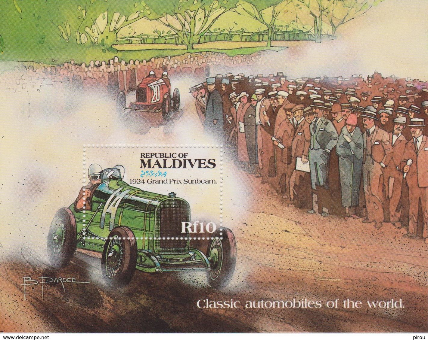 MALDIVES : BLOCS/FEUILLETS GRAND PRIX SUNBEAM 1924 - Automobile