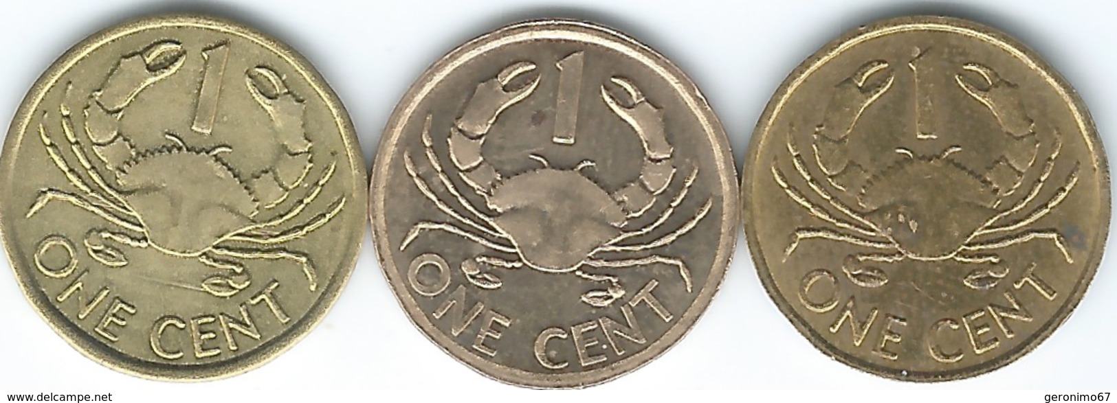 Seychelles - 1 Cent - 1982 (KM46.1) 2004 (KM46.2) & 2012 (KM46a) - Seychelles