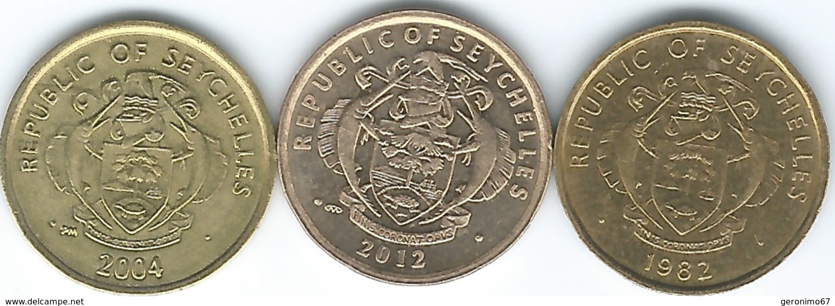 Seychelles - 1 Cent - 1982 (KM46.1) 2004 (KM46.2) & 2012 (KM46a) - Seychelles