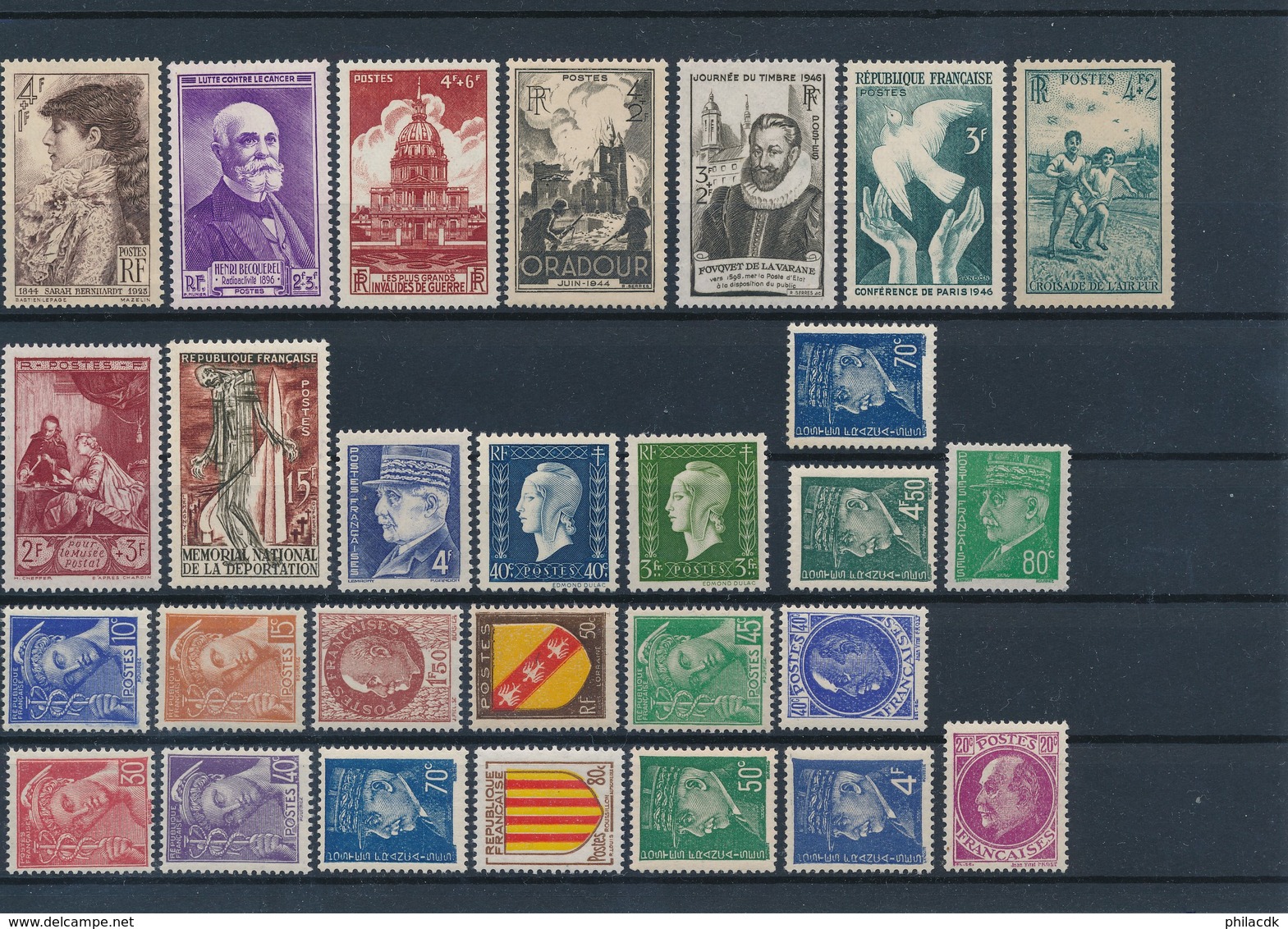 FRANCE - LOT DE 28 TIMBRES NEUFS** SANS CHARNIERE - COTE YT : 10€50 - 1938/55 - Collections