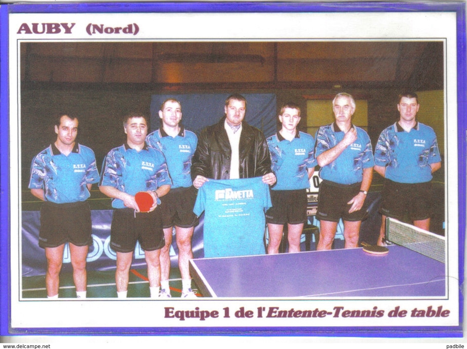 Carte Postale 59. Auby Equipe Championne De France De  Tennis De Table  Ping-pong Très Beau Plan - Auby