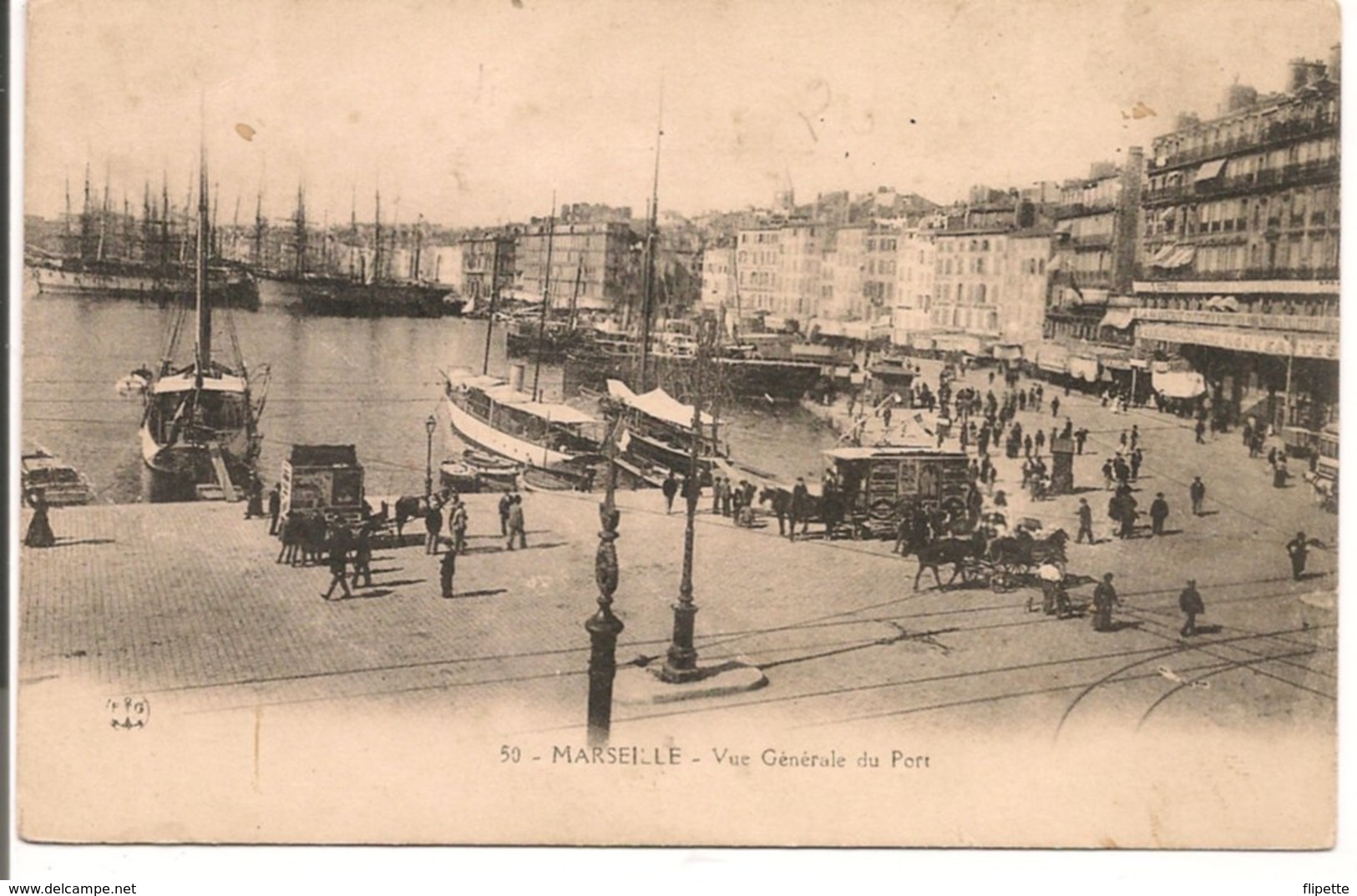 L200A339 - Marseille - Vue Générale Du Vieux Port - Jolie Animation, Attelages - BG N°50 - Vieux Port, Saint Victor, Le Panier