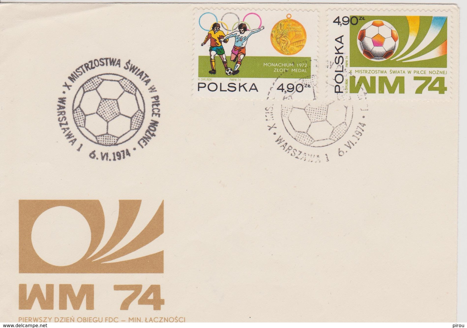 FDC POLOGNE COUPE DU MONDE DE FOOTBALL 1974 - 1974 – Allemagne Fédérale