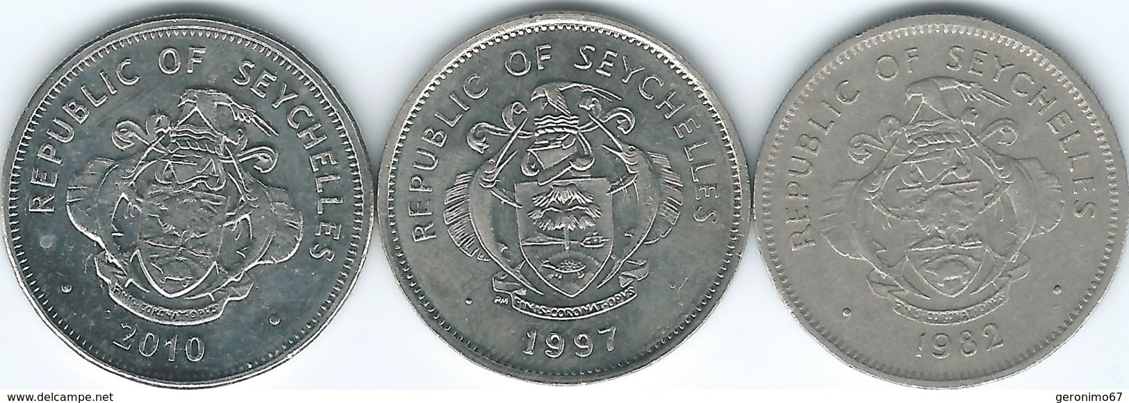 Seychelles - 1 Rupee - 1982 (KM50.1) 1997 (KM50.2) & 2010 (KM50a) - Seychelles