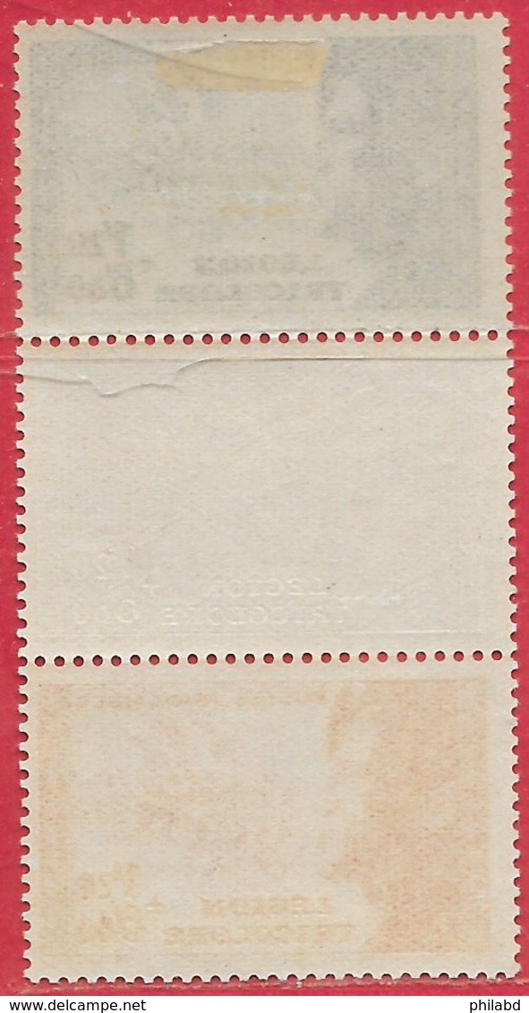 France N°565a 1F20+8F80 Bleu, N°566 1F20+8F80 Rouge & Intervalle Légion Tricolore 1942 * - Neufs