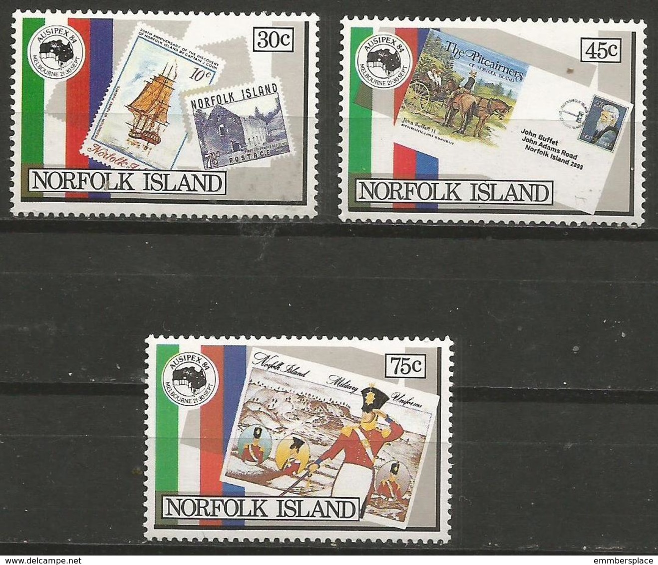 Norfolk Island - 1984 Ausipex Set Of 3 MNH ** - Ile Norfolk