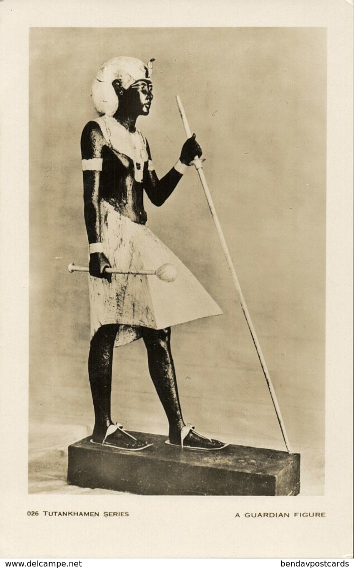 Egypt, Tutankhamen Series, A Guardian Figure (1930s) RPPC - Museum