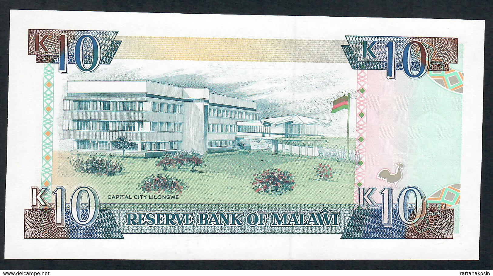 MALAWI P25b 10 KWACHA 1992 #CR  Signature 7a   UNC. - Malawi