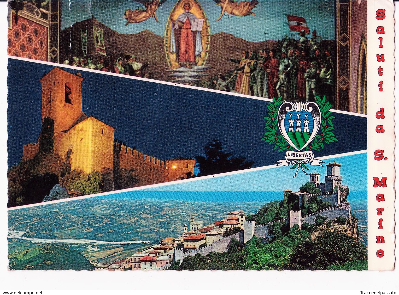 CARTOLINA SALUTI DA REP. DI SAN MARINO - TRE VEDUTE - 1970 - Saluti Da.../ Gruss Aus...