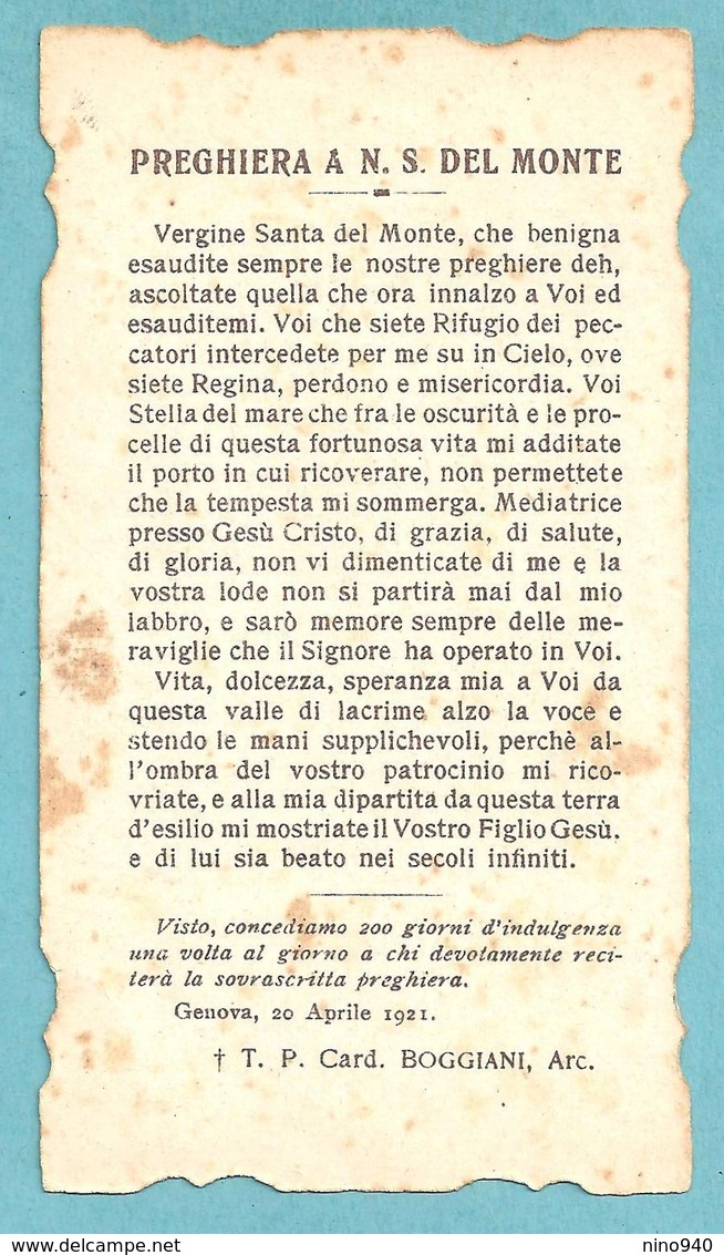 Santini: N.S. DEL MONTE - Genova  - SANTUARIO - E - PR - Mm. 66 X 118 - CROMOLITOGRAFIA - Religione & Esoterismo