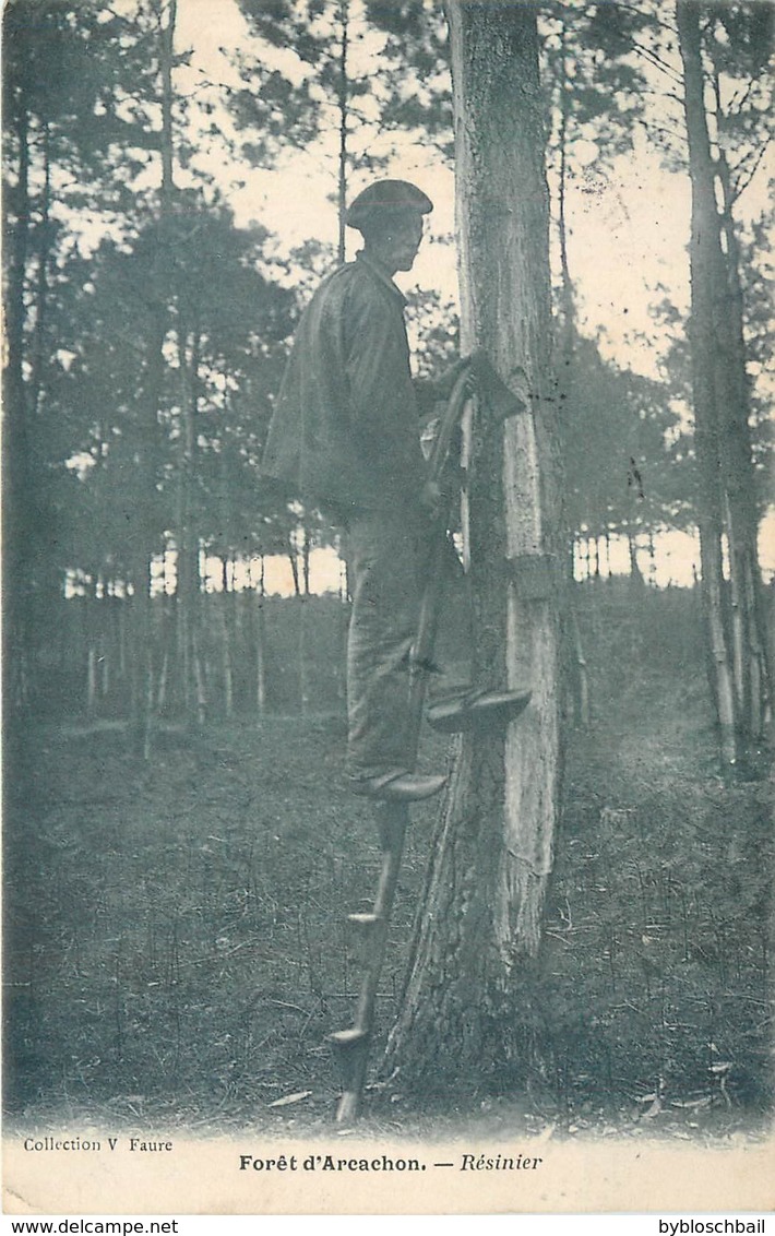 Lot 2 CPA 33 Gironde Foret D'Arcachon Résinier Et Résiniers Au Travail - Arcachon