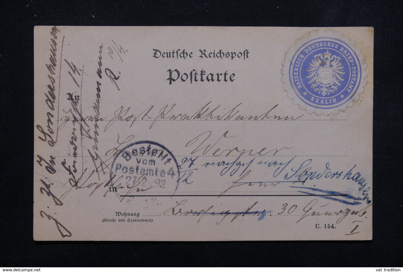 ALLEMAGNE - Carte De Correspondance En Poste Privée De Berlin En 1892 - L 23013 - Covers & Documents