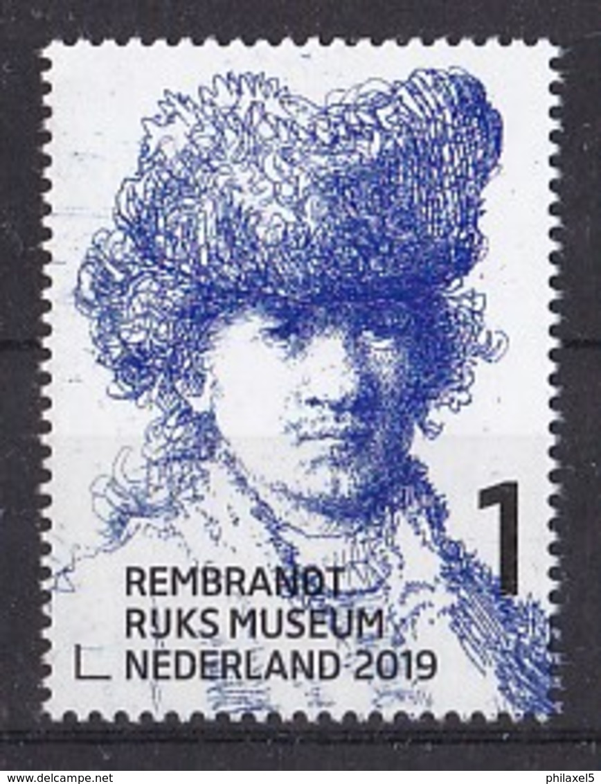 Nederland - 15 Februari 2019 - Rembrandt In Het Rijksmuseum - Zelfportret Met Bontmuts - Ca 1630 - MNH - Unused Stamps