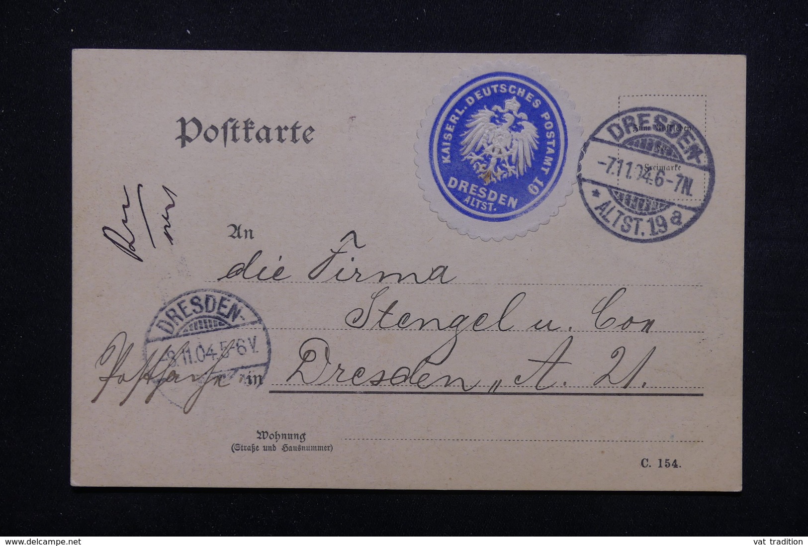 ALLEMAGNE - Carte De Correspondance En Poste Privée De Dresden En Port Local En 1904 - L 23016 - Covers & Documents