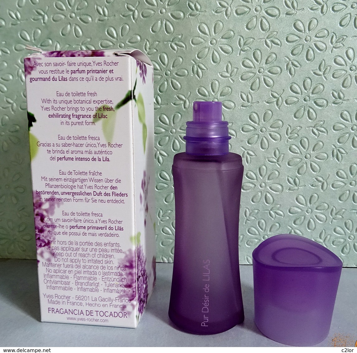 Flacon Vaporisateur "PUR DÉSIR De LILAS" D'Yves ROCHER  Eau De Toilette Fraîche  30 Ml VIDE Avec Sa Boite - Flacons (vides)