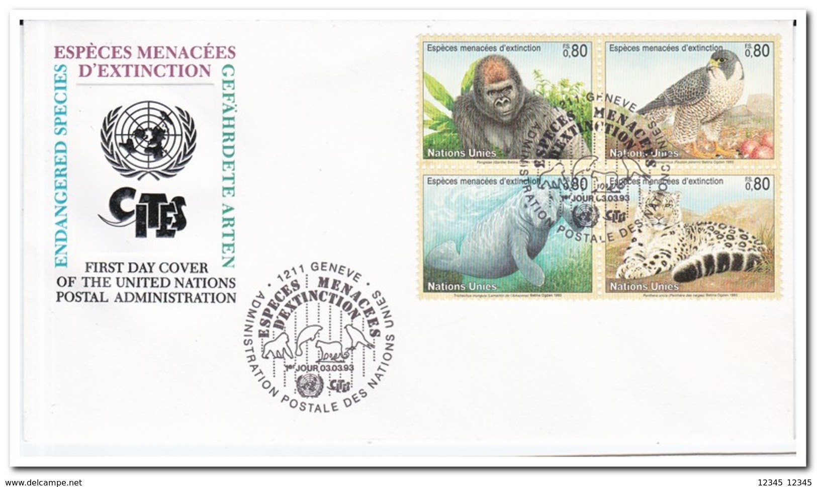 Geneve 1993, FDC, Animals - FDC