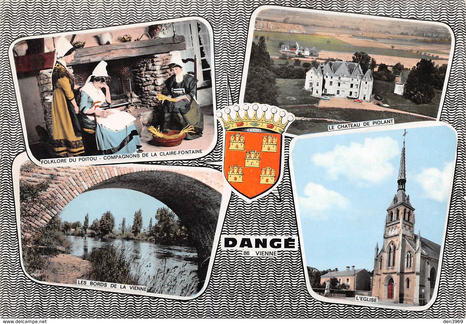 Dangé - Château De Piolant - Eglise - Pont Sur La Vienne - Blason Robert Louis - Compagnons De La Claire-Fontaine - Dange Saint Romain
