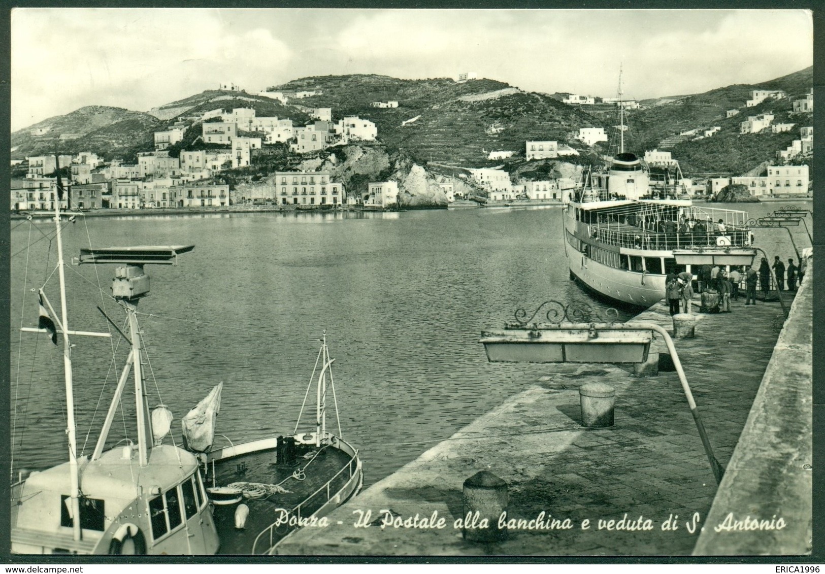 CARTOLINA - CV1792 PONZA (Latina LT) Il Postale Alla Banchina E Veduta Di S. Antonio, FG, Viaggiata 195..., Ottime Condi - Latina