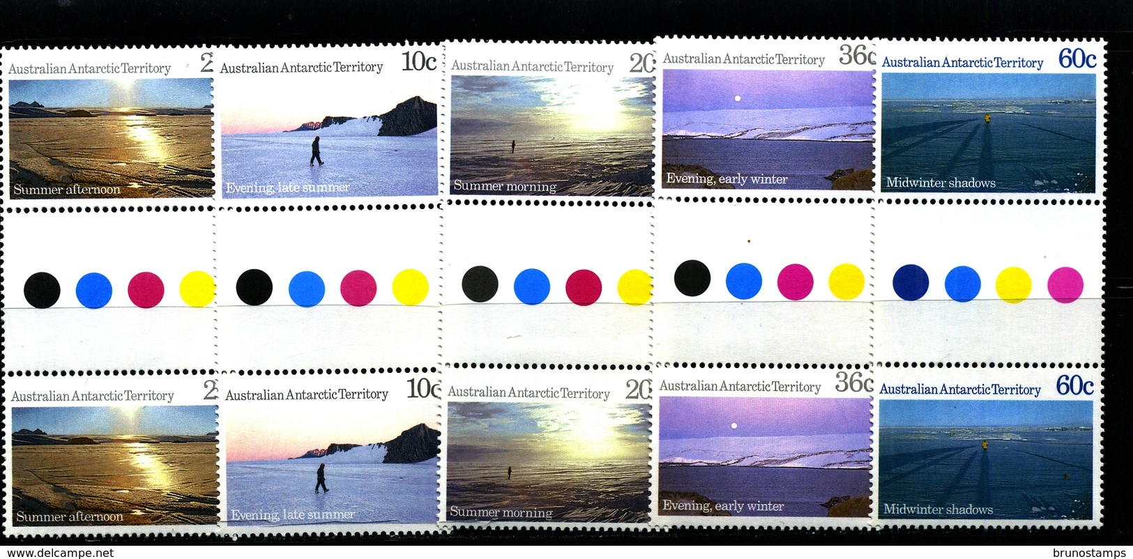 AUSTRALIAN ANTARCTIC TERRITORY - 1987   ANTARCTIC SCENES III  SET  UNFOLDED GUTTER PAIRS   MINT NH - Mint Stamps