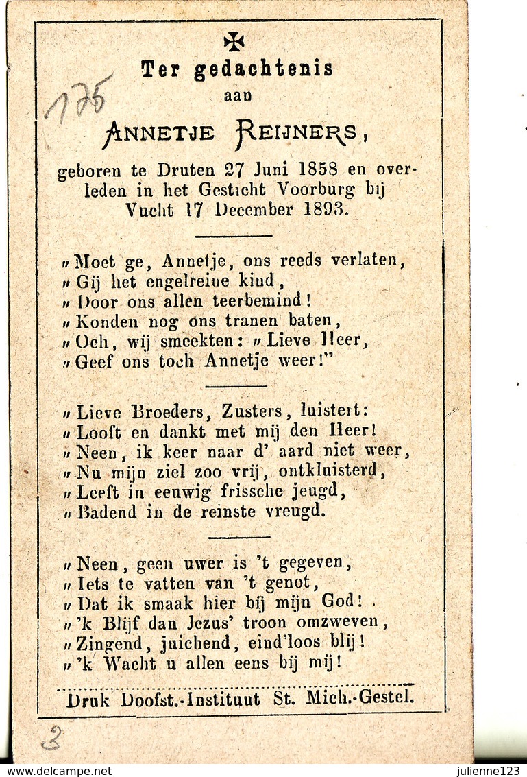 GEBOREN TE DRUTEN 1858+1893-ANNETJE REIJNERS. - Religion & Esotérisme