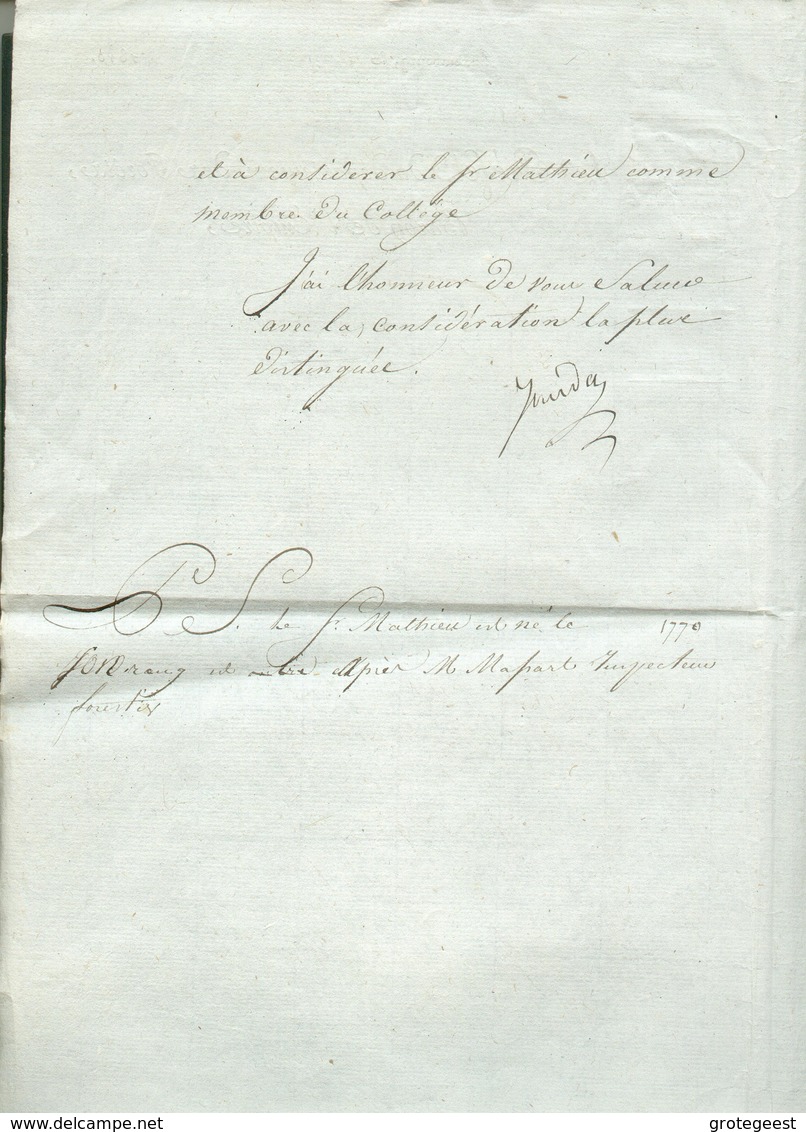 Circulaire Imprimée De LUXEMBOURG Le 10 Décembre 1810 LE PREFET Du Département Des FORETS, Baron De L'Empire à Mr. De Bl - ...-1852 Vorphilatelie
