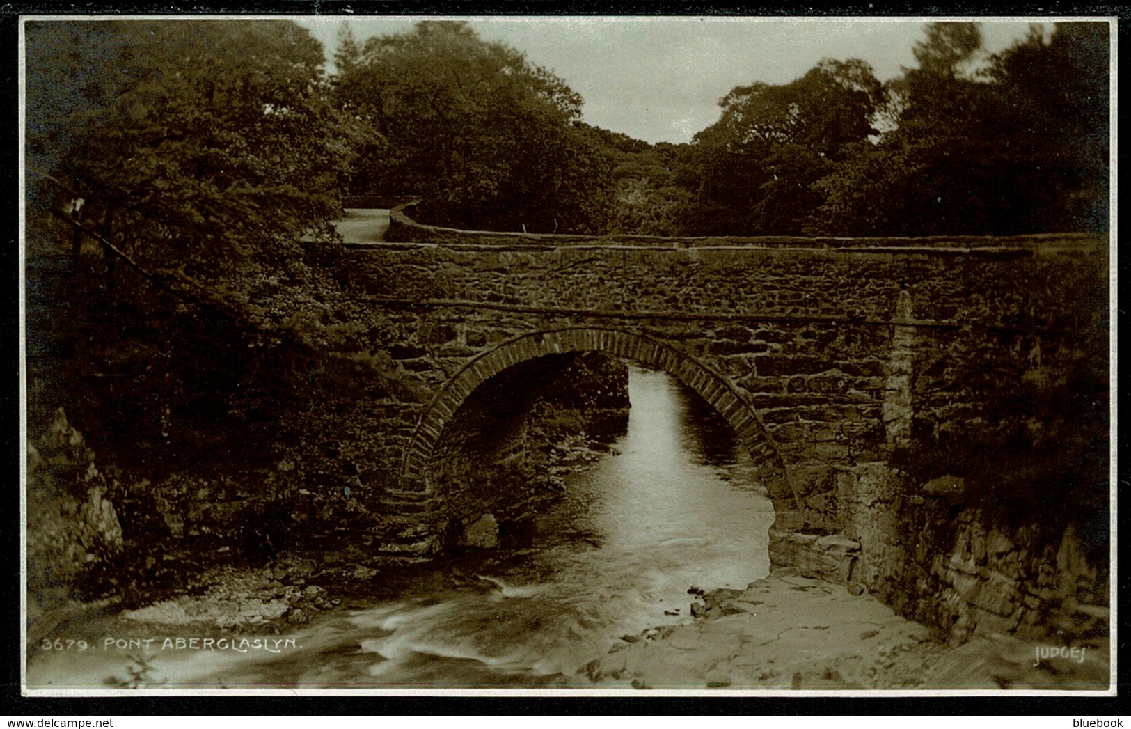 Ref 1271 - Judges Real Photo Postcard - Bridge - Pont Aberglaslyn - Caernarvonshire Wales - Caernarvonshire