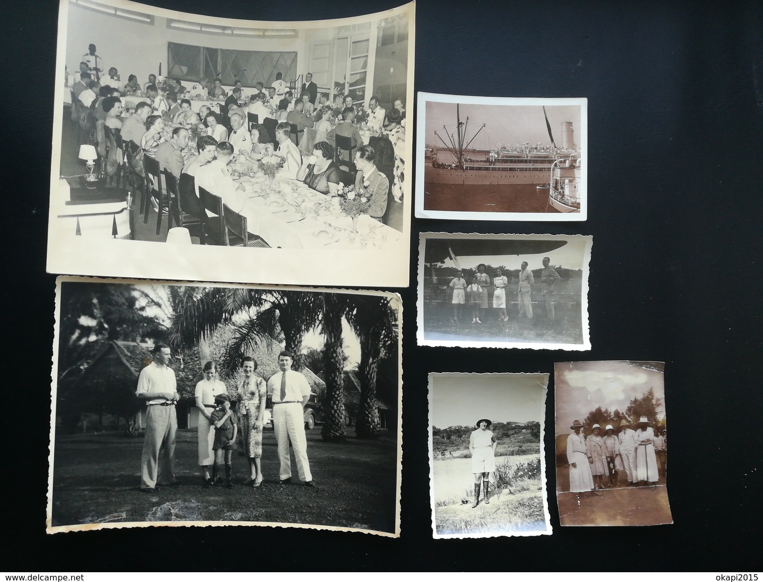 BANQUET DES OFFICIERS  CONGO BELGE COLONIE BELGIQUE PHOTO + 6 AUTRES PHOTOS + 1 CARTE POSTALE ( CARTE - PHOTO)