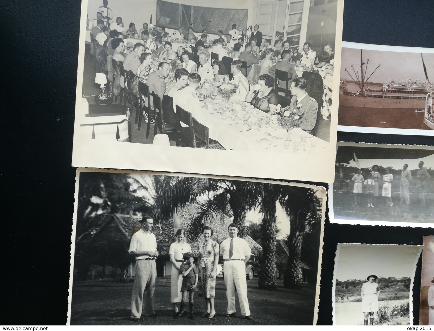 BANQUET DES OFFICIERS  CONGO BELGE COLONIE BELGIQUE PHOTO + 6 AUTRES PHOTOS + 1 CARTE POSTALE ( CARTE - PHOTO)