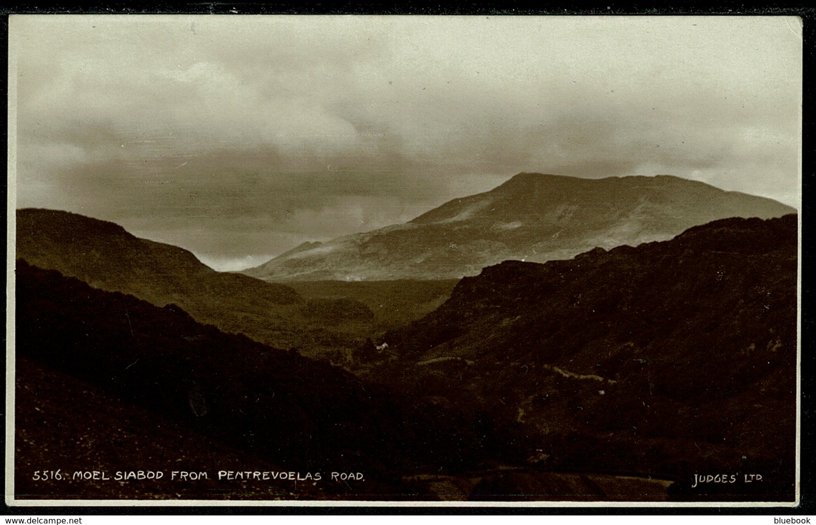 Ref 1271 - Judges Real Photo Postcard - Moel Siabod  From Pentrevoelas Road Snowdonia - Caernarvonshire Wales - Caernarvonshire