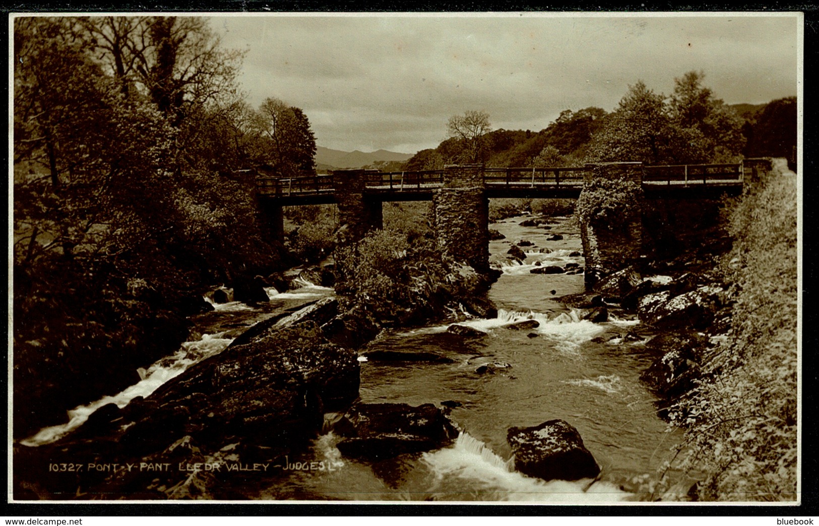 Ref 1271 - Judges Real Photo Postcard - Bridge - Pont-Y-Pant Lledr Valley Snowdonia - Caernarvonshire Wales - Caernarvonshire