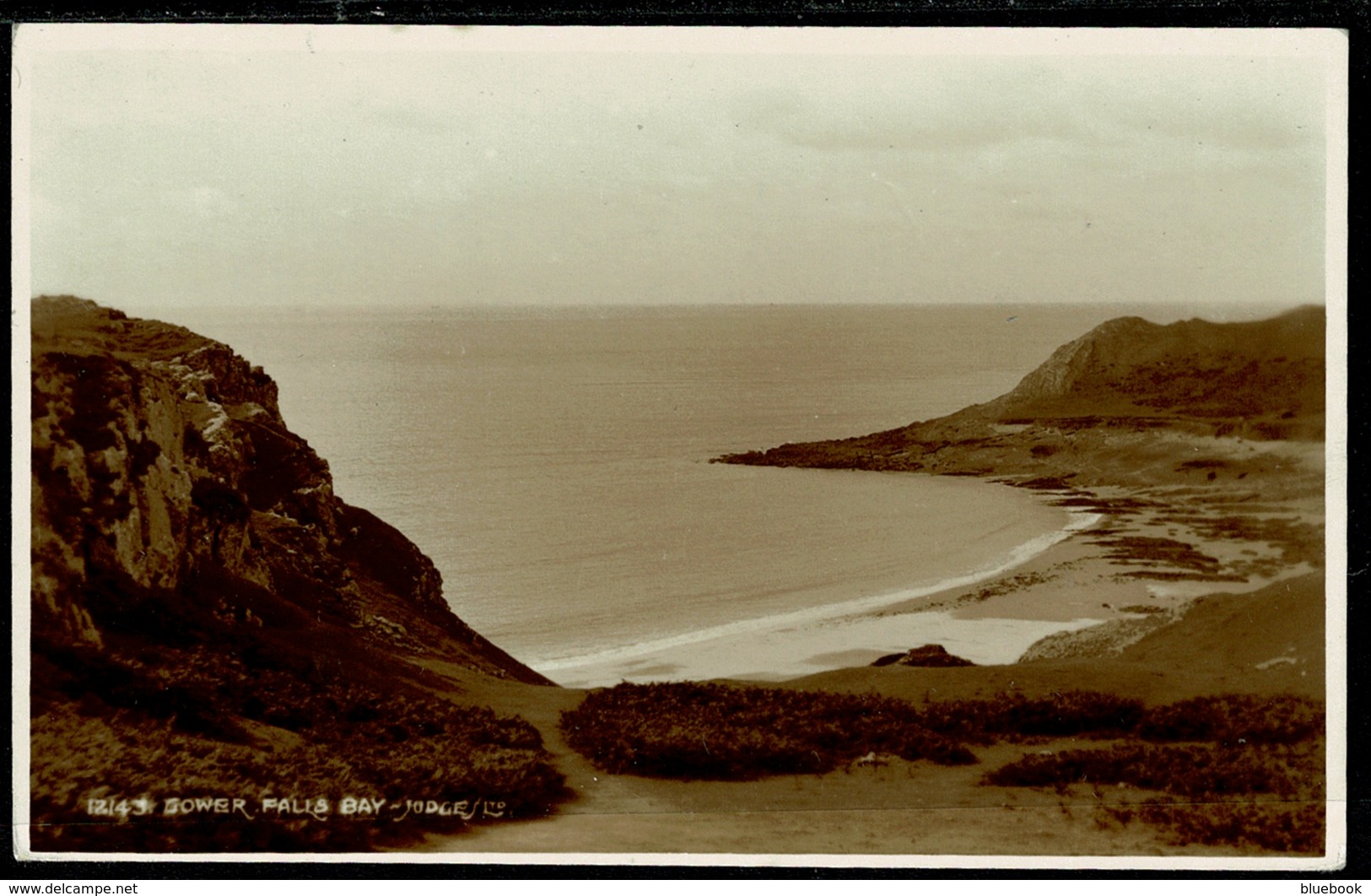 Ref 1272 - Judges Real Photo Postcard - Gower Falls Bay - Near Swansea Glamorgan Wales - Glamorgan