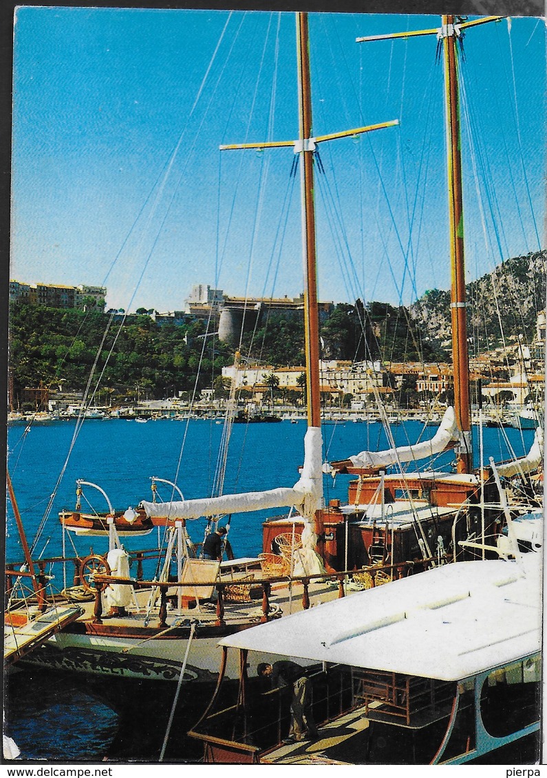 MONACO - VEDUTA DEL PORTO - VIAGGIATA1968 FRANCOBOLLO ASPORTATO - Porto