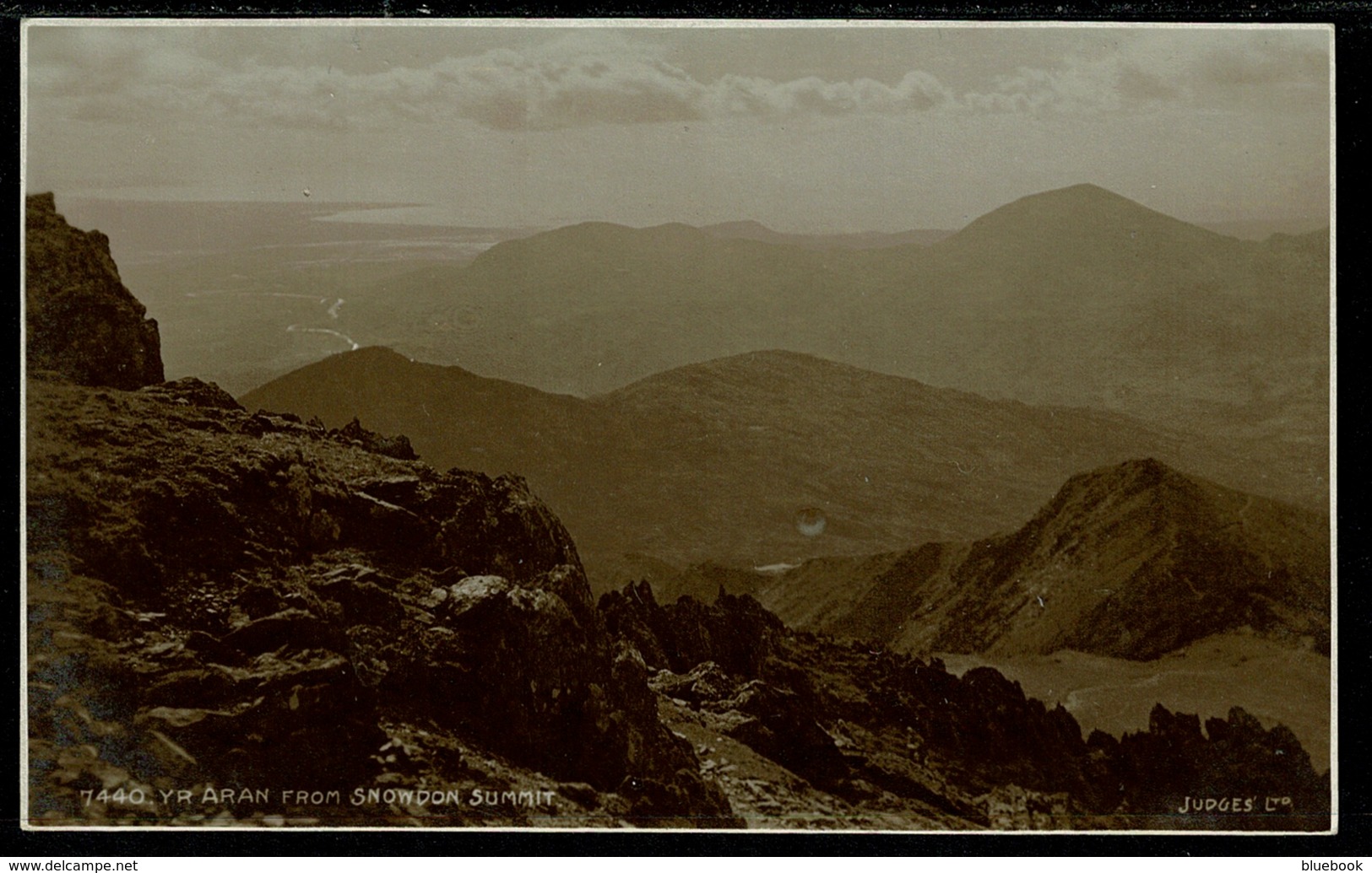 Ref 1272 - Judges Real Photo Postcard - Yr Aran From Snowdon Summit - Caernarvonshire Wales - Caernarvonshire