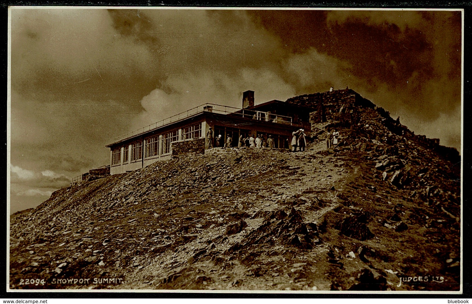 Ref 1272 - Judges Real Photo Postcard - Snowdon Summit & Restaurant- Caernarvonshire Wales - Caernarvonshire