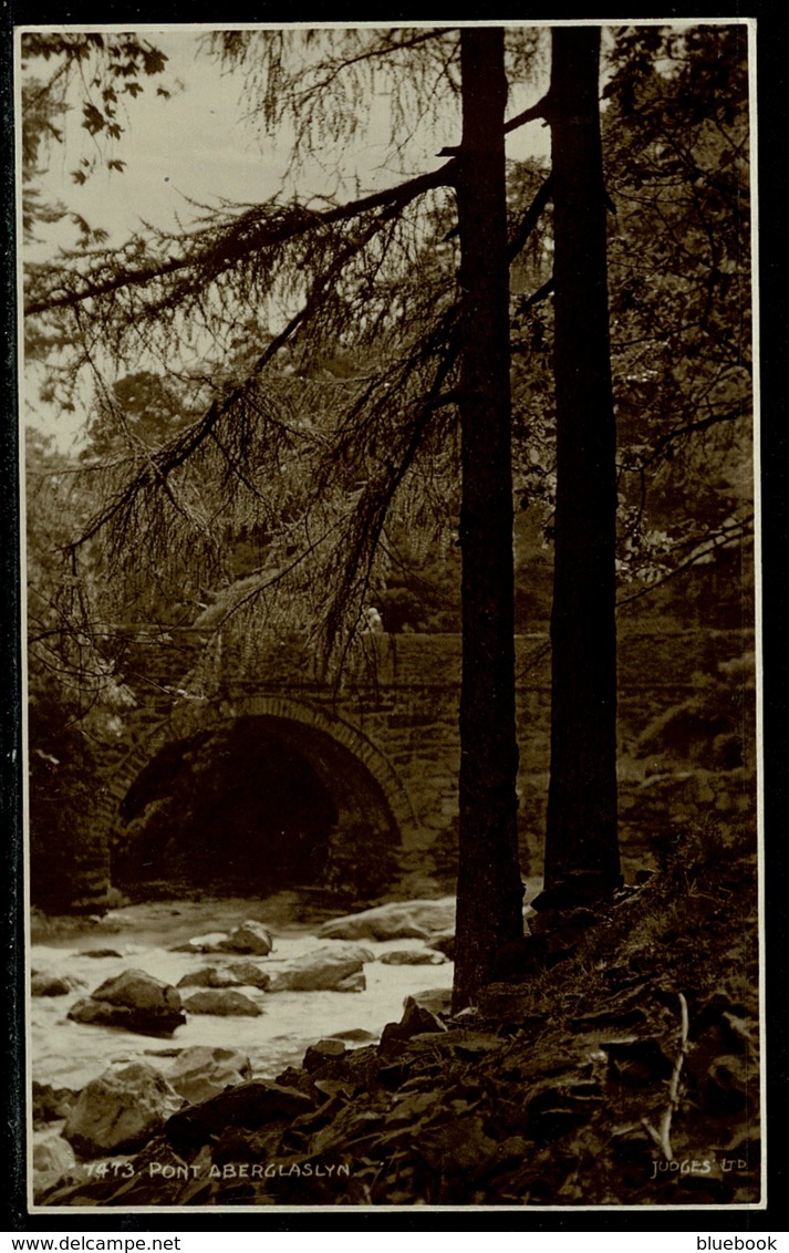 Ref 1272 - Judges Postcard - Bridge - Pont Aberglaslyn - Caernarvonshire Wales - Caernarvonshire