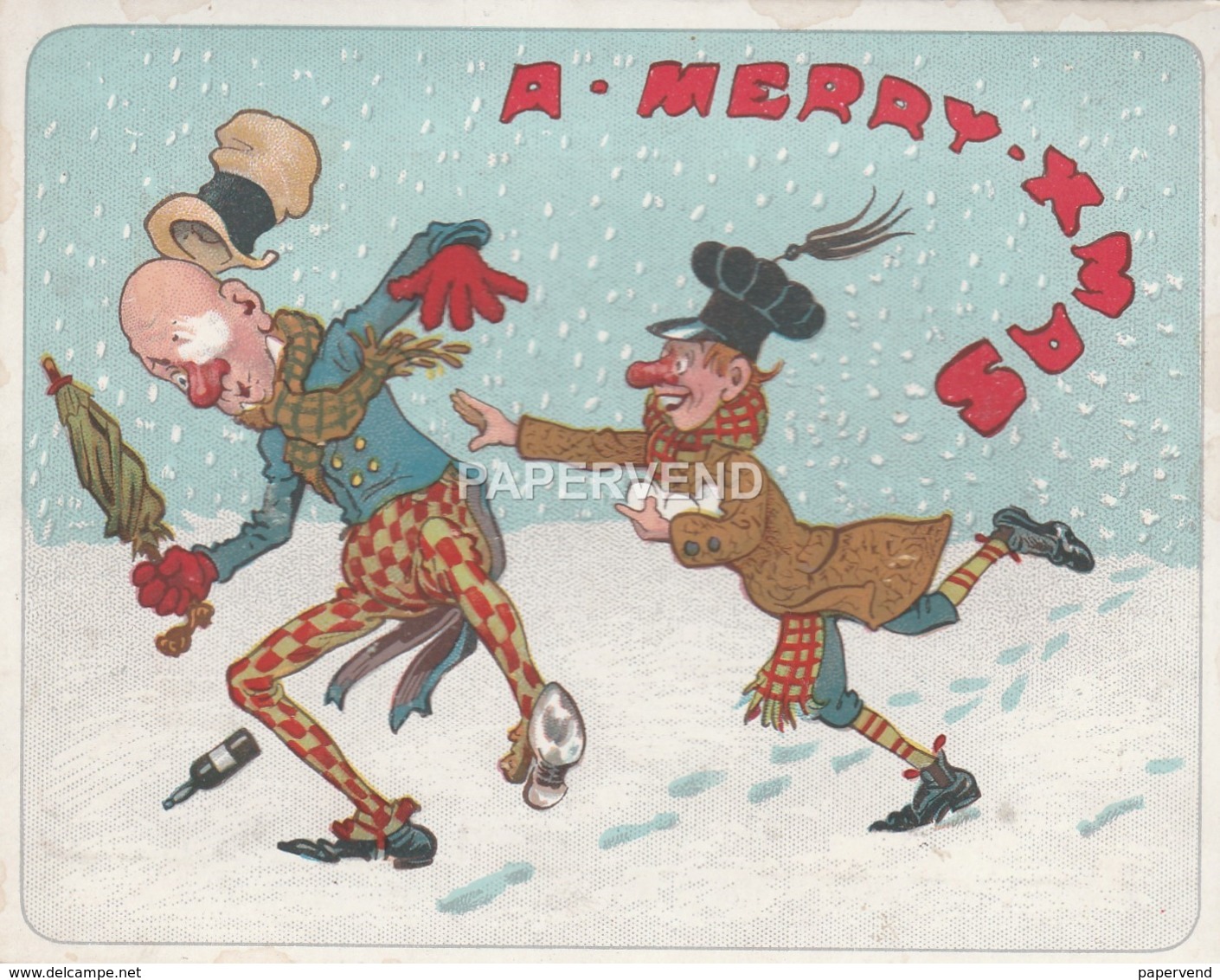 Christmas Card Ally Slopper Being Snowballed Advert For Christmas #   Egc262 - Unclassified